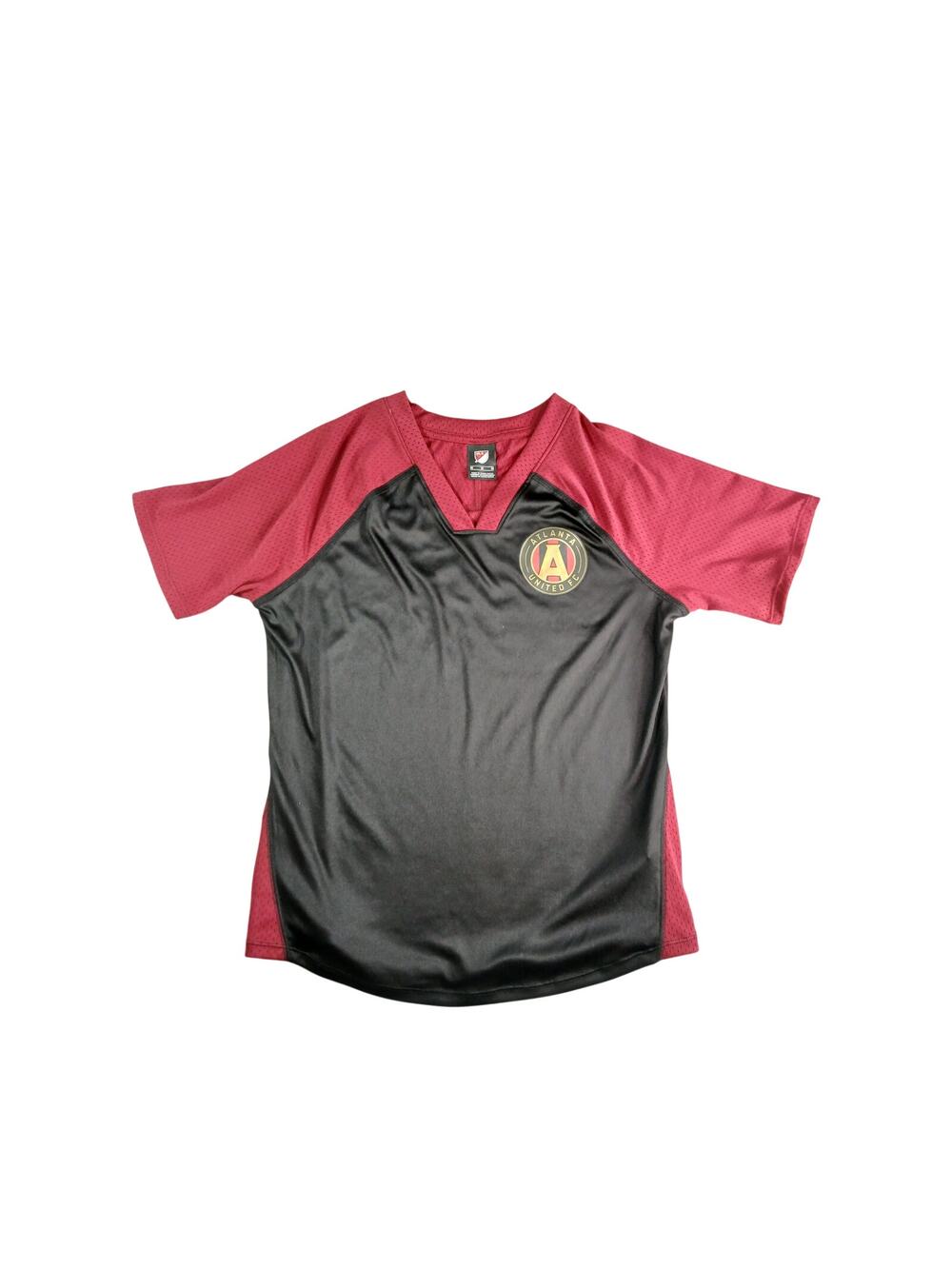 Atlanta United FC MLS Soccer Jersey Womens Medium Red Vented Merch V Neck NWOT